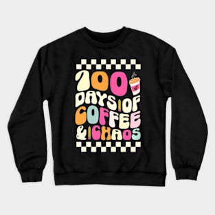 100 Days Of School Coffee Lover 100Th Day Of School Teacher Crewneck Sweatshirt
